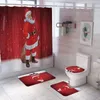 Feliz Natal decorações Papai Noel Shower Curtain Decoração de Natal Mat Tapete para Xmas Party Início Navidad Ano Novo 2021 201017