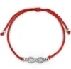 10st / Lot Crystal 8 Infinity Braid Armband Flätade Rope Lucky Smycken Röd Armband