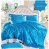 Ny 100% ren satin silke sängkläder uppsättning hem textil king size säng set sängkläder duvet täckplatta pillowcases rra12079