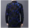 Flowers Printed Shirts For Mens Transparent Clothing 2022 Summer Club Sexy See Through Silk Plus Size1