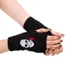 New Fashion Winter Women Girl Embroidered skull Knitted Arm Fingerless Warm Gloves Soft Outdoors Warm Mitten Glove Accessories278T