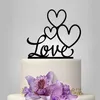 Свадебный акриловый торт топпер черный сладкий вместе в любовном кекс топпер для предложенного брака Валентина вечеринка украшения торта Y200618