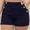 Short taille haute pour femmes Streetwear été décontracté pantalon court grande taille fermeture éclair bande élastique pantalon chaud dame Ap81