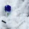 Mini Crâne Bleu Narguilé Shisha Pipe À Fumer Brûleur À Huile En Verre Bong Ronde De Petit Pot Cendriers Pour Percolateur Verre Eau Bubbler Pipes avec Bol De 10mm Paille De Silicone