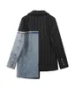 Nieuwe hoge kwaliteit vrouwen blazer jas lange mouw patchwork pak jas vrouwelijke mode slanke lange blazer jas blazers