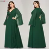 Plus la taille vert robes de soirée Ever Pretty EZ07948 ALine VNeck Appliques femmes élégantes robes formelles pour la fête Abendkleider 201114