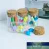 100 pcs 30x40 mm 15ml Flat Bottom Glass Tube Bottles With Corks Empty Scented Tea Little Jars Wishing Stars Decorative Bottles