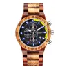 Kunhuang Top Brand Luksusowe drewniane zegarek Stylowe drewniane zegarki Chronograph wojskowe zegarki w drewnie Masculino242f