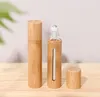 10ml Naturalny Bambusowy Refillable Puste Essential Oil Zapach Perfumy Zapach Butelka Wałek Stalowy Do Home Travel Sn2038