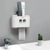 Badkamer Automatische tandpasta Dispenser Squeezer Accessoires Wall Pastemounted Toothbush Cup Opslaghouder Y200407