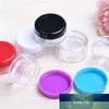 100 X 10g Empty Sample Cream Plastic Container Jar Clear Jars with Colored Screw Lid Cosmetic Bottle Mini Small Plastic Pot Box