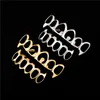 New Smooth Gold Silver Plated Teeth Grillz 6 Top & Bottom Faux Dental Tooth Braces Grills Men Lady Hip Hop Rapper Body Jewelry2276