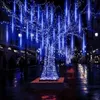 30cm 50cm LED Meteor Shower Rain Lights Décoration de mariage Lumière imperméable à l'eau Falling String Lights pour la fête de Noël Lumière D30 201203