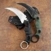 D2 Steel Fixed Blade Självförsvar Karambit Cs Go Rescue Outdoor Claw Jakt Survival Camping Militär Taktisk EDC Tool Knife