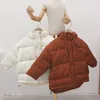 Enfants d'hiver épais doudounes garçons filles couleur unie capuche manteaux matelassés vêtements d'extérieur pour enfants 201102
