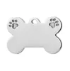 1000pcs/lot Wholesale Engraved Personalized Stainless Steel Dog Collars Tag Pet ID Tags Mirror Polished Bone Paw Name Plate Collar SN3264