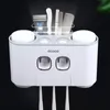 Automatic Toothpaste Dispenser Bathroom Accessories Set Toothbrush Holder Set with 4 Cups Toothpaste Squeezer Toothbrush Storage LJ201204