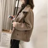 Женская куртка Пальто 2021 Ослаждается шерстяное пальто Урожай с длинным рукавом Боковые карманы Верхняя одежда Chic Manteau Femme1