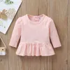 Baby Mädchen Herbst Outfit Rosa T-Shirt Kleid + Strampler + Hosen Langarm Set Neugeborene 2020 Kleidung Neue geborene Schwan Babys Kleidung LJ201223