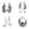 Alaşım Mermaid Charms Kolye Takı Yapımı için Bilezik Kolye DIY Aksesuarları Antik Gümüş 120 adet