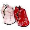 Zomer Hondenkleding Cheongsam Huisdieren Hondenkleding Borduurkleding voor kleine middelgrote honden Chinese stijl Huisdierenkleding voor hond Kat L266o