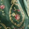 Green luxury villa high quality velvet embroidered curtains for living room Voile Curtain for Bedroom Window Treatment Drapes LJ201224