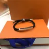 2018 Fashion Rope Armband för män Kvinnor Anpassad Bangle Röd / Brun / Svart Rostfritt Stee Par Nature Smycken Wiht Box Ar36a