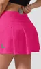 L Skirt Short New pace Through High Waist Women legging Shorts Solid Sports Gym Wear Breeches Leggings Elastic Fitness Lady Yoga Short tennis skirts A line