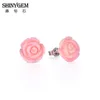 boucles d'oreilles corail rose