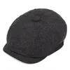 Berets 2021 Retro Sboy Caps Мужчины восьмиугольные шляпы Черные британские художники Осень Зимняя Зимняя Херрингбоя