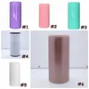 12oz sublimação em branco pode refrigerador 6 cores transferência de calor fino lata de aço inoxidável parede dupla bebidas tumblers mar cca124254782