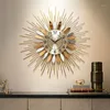 Büyük Lüks Duvar Saati Modern Tasarım Sessiz Metal Yaratıcı Büyük Duvar Saati Altın Minimalist Oturma Odası Klok Ev Dekor1