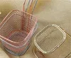 Square Mini Basket Rose Gold French Fries Chicken Snack Eco Friendly Fried Baskets Restaurant Pure Color Exquisite 28bt J1