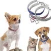 Hundhalsar Leases Rhinestone Små hundar Bling Crystal Love Heart Pet Collar Puppy Cats Halsband Harness Leash Accessories1