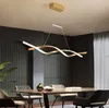 Moderne hanglamp voor keukenbar suspensie verlichting aluminium golf Avize glans hanglamp voor eetkamer kantoor