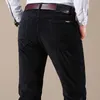 Calças casuais de corduro dos homens novos moda cor sólida cor elástica fit calça macho preto khaki café marinha 20115