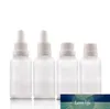 White Dropper Cap Glass Round Dropper Bottle 30ml Travel Portable Frosted Essential Oljebehållare 30 ml 550pcs Lot Sn1150