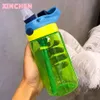 Nueva moda caliente 480 ml lindo bebé taza de agua botella a prueba de fugas con tapa de paja niños escuela botella de bebida al aire libre taza de entrenamiento 201128