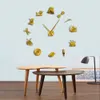 Instrumentos de costura Ferramentas gigante DIY DIY relógio de parede Costureira Espelho Espelho Efeito De Parede De Parede Decoração 3D Frameless Clock Watch Y200109
