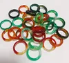 Szerokie paski o szerokości 6 mm zielony żółty szklany kryształowy agat jadein pierścionkowy pierścień biżuterii Pierścienie dla kobiet mężczyzn