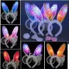 LED Light Blinkande Fluffy Rabbit Ears Headband Sequins Headdress Bunny Ears Costume Accessory Cosplay Christmas Party Supply RRD11380