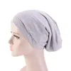 New Fashion Mulheres Stretchy algodão turbante Dome Cap Headwear para Chemo Hijab cabeça lenços das senhoras Bonnet Cap turbante