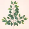 1pc Artificial Ficus Leaf Ginkgo Biloba Plastic Tree Branches Outdoor Handmade Leaves For DIY Party Home Office Decoration