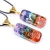 Moda orgonita Chakela Arco Iris collar siete Chakra Reiki curación energía piedra meditación colgante péndulo collares