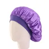 Barnens breda Brimmed Candy Färg Stretch Nightcap Baby Hair Care Cap Kids Satin Bonnet GD1108