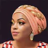 Turbanen für Frauen gefaltete Beanie Headwrap Afrikanische Hut Arabische Wrap Muslimische Turban Schal Frauen Hijabs Haar ASO Oke Auto Gele 220124