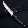 Высочайшее качество выживаемость фиксированный лезвий нож D2 60HRC атласные лезвия открытый кемпинг походы на охоту на выживание прямые ножи с кожаной оболочкой