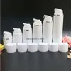 80ML white plastic airless bottle with pump silver line for lotion/emulsion/serum/anti-UV sunscreen cream packing