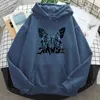 Sky Blue Butterfly Print Hoodie Man Women Casual Loose Fleece Sweatshirts Fashion Pocket Long Sleeve Vintage Harajuku Streetwear H1227