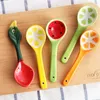 Ceramic Dessert Spoon Fruit Coffee Stirring Spoon Watermelon Lemon Pineapple Orange Fruit Design Ceramic Household Tableware Spoon